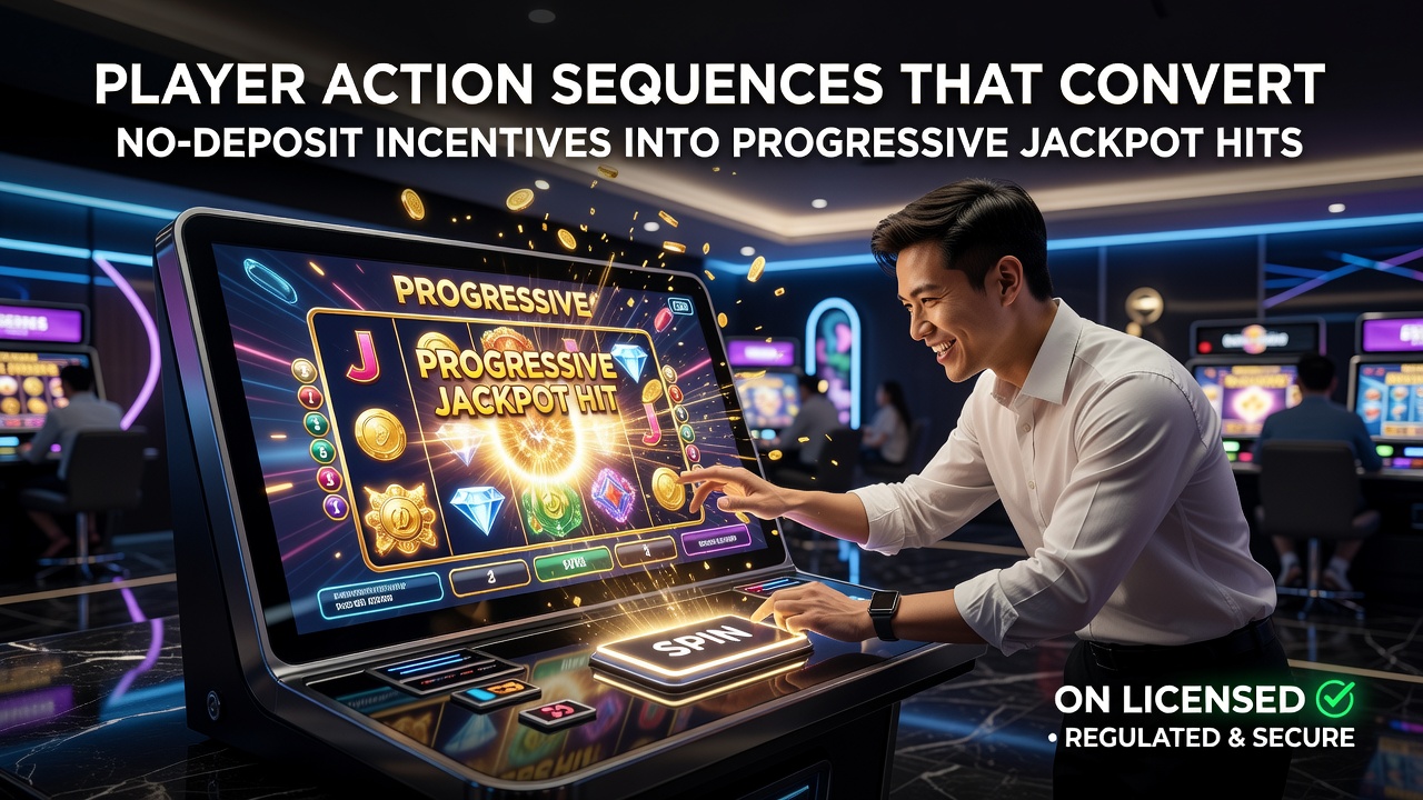 Mobile Casino-Schnittstelle mit progressiven Jackpot-Anzeigen und No-Deposit-Bonus
