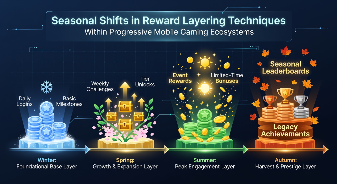 Darstellung saisonaler Belohnungsschichten in mobilen Gaming-Apps mit progressiven Systemen